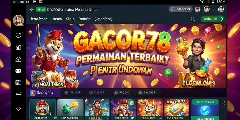 Tampilan gameplay GACOR78 dengan slot yang beragam dan fitur menarik.