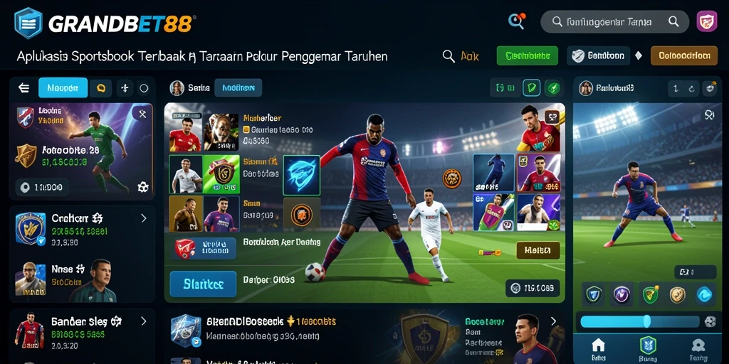 Tampilan gameplay taruhan olahraga di aplikasi GRANDBET88.