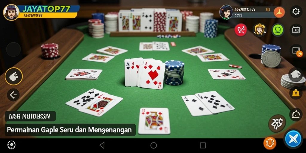 Tampilan gameplay Gaple yang seru dan interaktif di JAYATOP77.