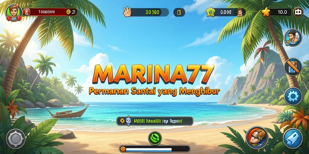 Tampilan gameplay yang penuh warna dan menarik dari MARINA77.
