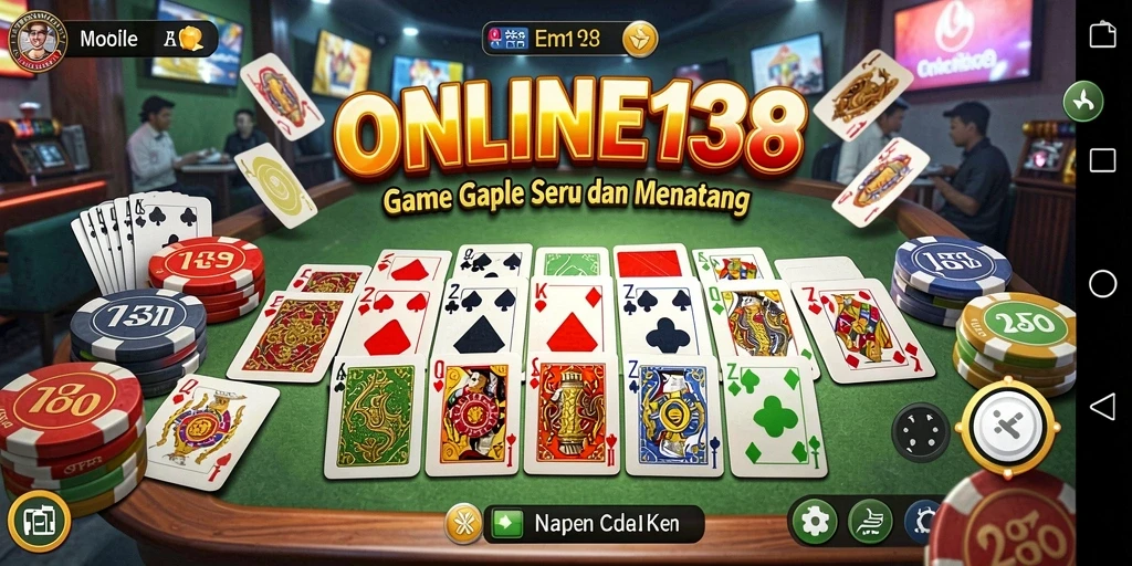 Tampilan screenshot <strong>ONLINE138</strong> menunjukkan permainan Gaple yang seru.