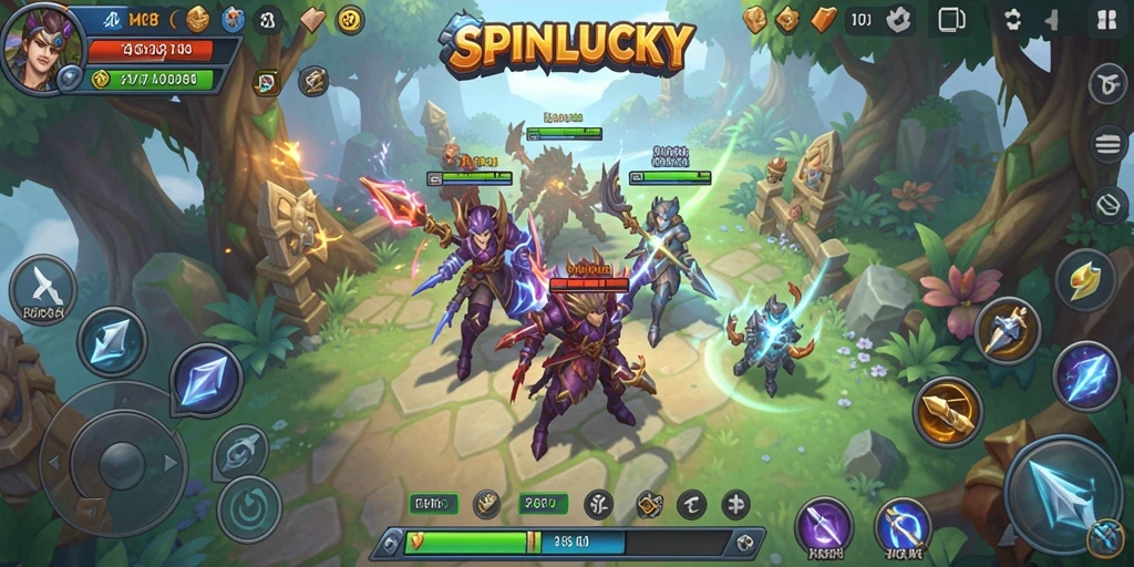 Tampilan screenshot SPINLUCKY yang menampilkan aksi seru dalam MMORPG.